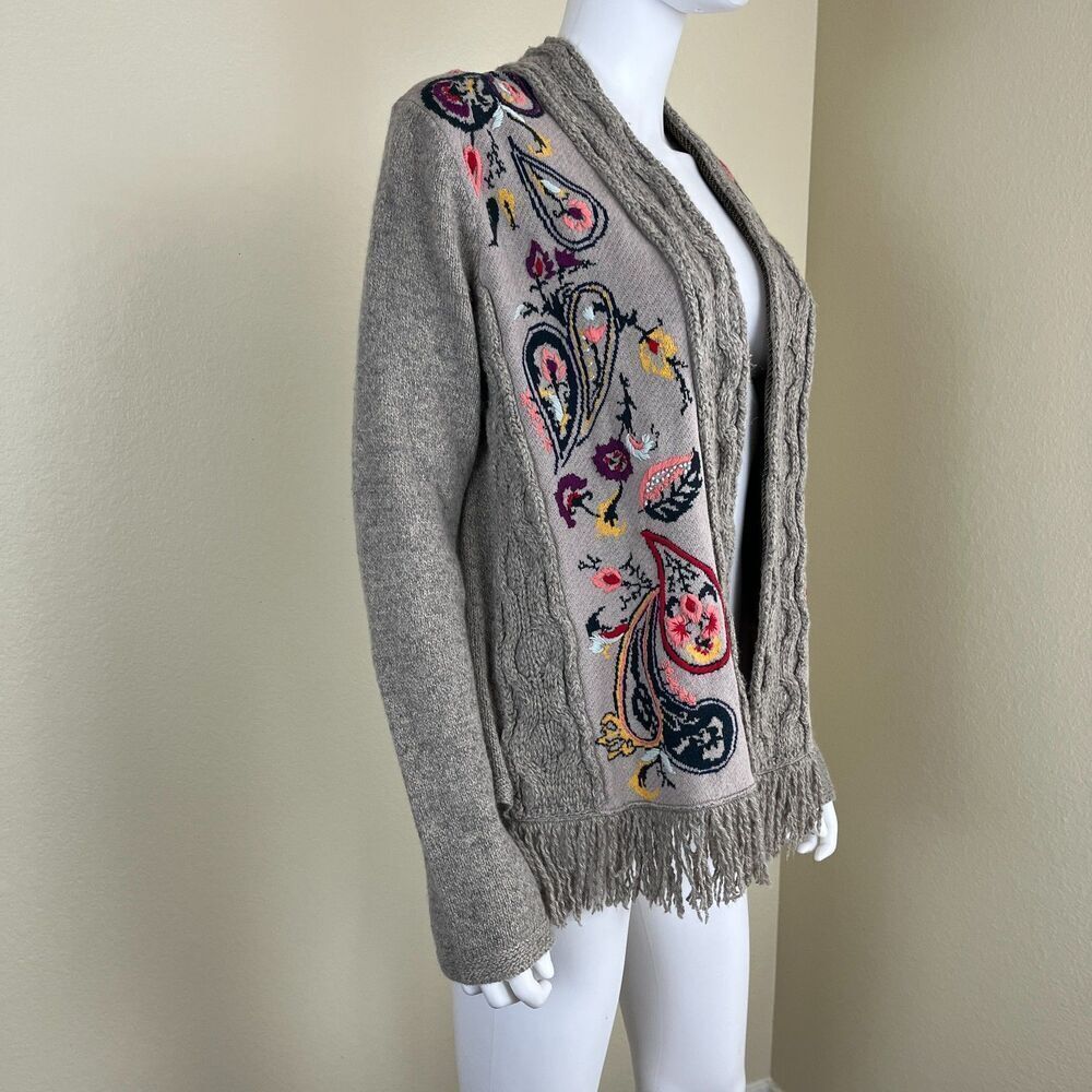 Sleeping On Snow Women Size M Folklore Embroidered Cardigan Paisley Sweater Boho - Picture 14 of 15